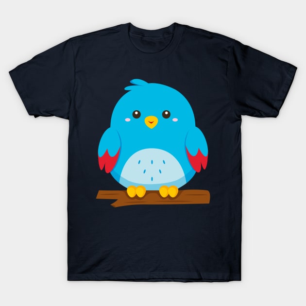 Happy Baby Bird on Branch T-Shirt by samshirts